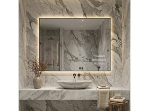 Miroir de salle de bain led 60x80 cm avec cadre en aluminium, rétroéclairé, anti-buée, 3 couleurs dimmables