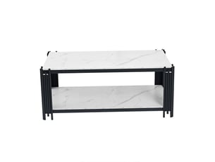 Table basse rectangulaire coloris bicolore MEUBLIV  - 63.5 cmx114 cm
