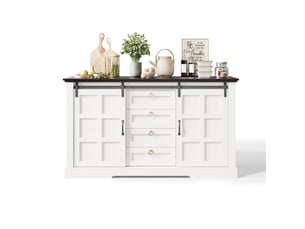 Buffet 2 porte(s) 4 tiroir(s) - 150 cm coloris blanc