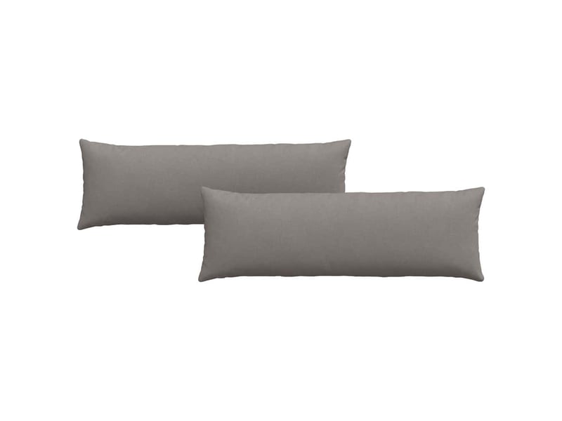 Lot de 2 coussins de canapé, coussins décoratifs tissu taupe 120 x 40 cm cf58950 - Conforama A