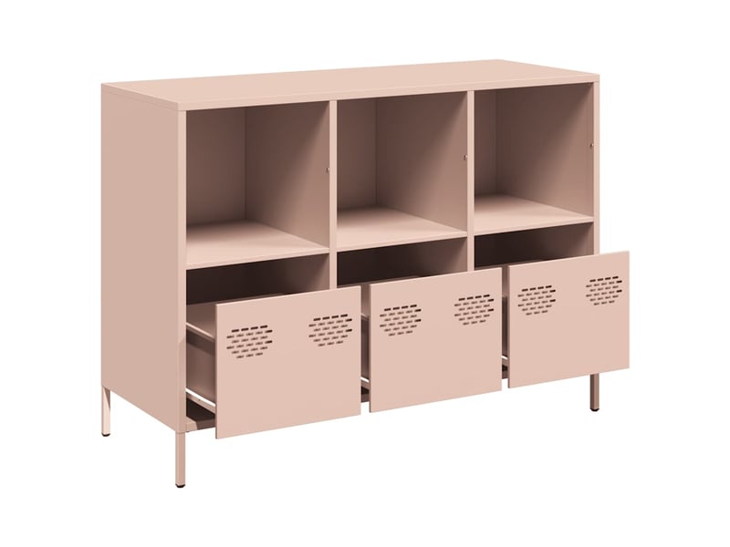  Buffet - bahut - meuble de rangement rose 101,5x39x73,5 cm acier laminé à froid  - Conforama D