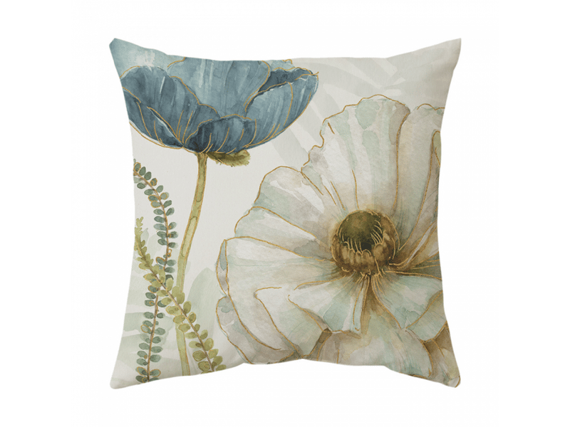  Lot de 4 housse de coussin - lot de 4 45 x 45 cm imperméable fleurs jaunes et bleues motif canapé taie d'oreiller pour patio jardin salon chambre décoration  - Conforama B
