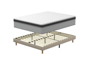 Ensemble matelas et sommier 140x200 cm Ressorts soutien Medium épaisseur 25 cm