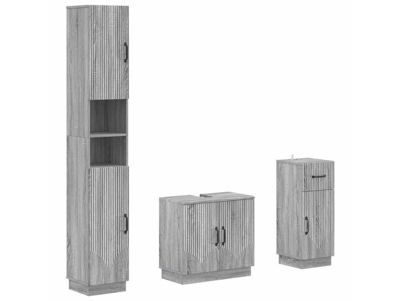  Ensemble de meuble de salle de bain 3 pièces hoorn sonoma gris cf63490  - Conforama A