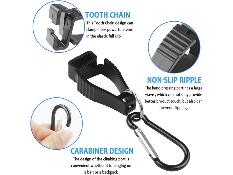  Crochets muraux noir)clip de gants, 4 pcs protection de travail de sécurité clip utilisé pour éviter la perte de gants pendant le travail, clip de gants de travail  - Conforama D