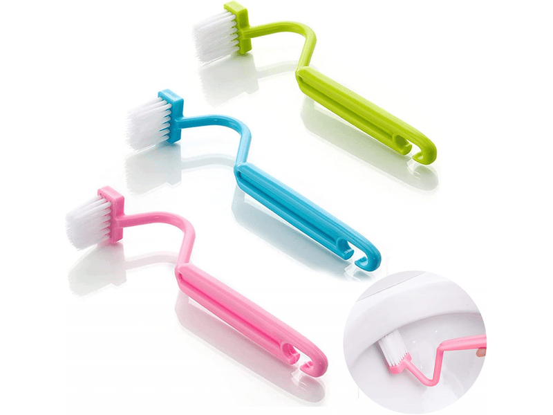  Ce kit de brosses de toilette en 3 pièces comprend une brosse pour le rebord de la cuvette, une brosse incurvée et une brosse pour l'abattant. Il ser  - Conforama A