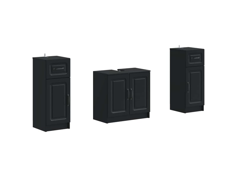 Ensemble de meuble de salle de bain 3 pièces utrecht noir cf63523  - Conforama A