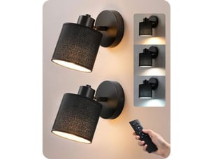 Applique murale led 2pcs orientable dimmable avec telecommande e27 3000-6500k