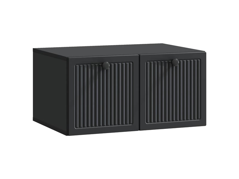  Meuble tv - banc tv - meuble de rangement mural noir 59,5 x 41 x 30 cm bois d'ingénierie  - Conforama A