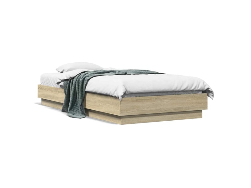  Lit simple- lit adulte -  cadre de lit sans matelas chêne sonoma 90x190 cm  - Conforama A