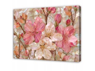 Tableau décoration murale impression sur toile fleurs fleurs de cerisier rose - 60x40 cm - tableau décoration murale chambre et salon