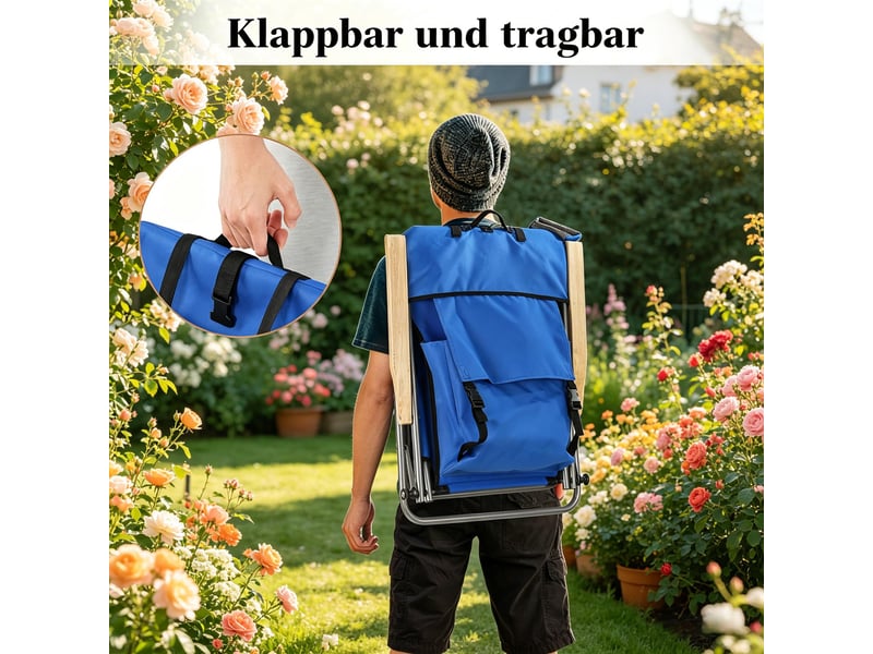 Chaise de camping pliante dossier réglable 4 positions bleu - Conforama D