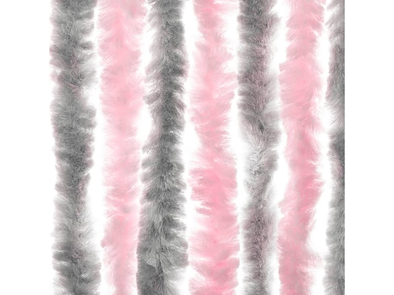  Rideau anti-mouches, moustiquaire gris argenté et rose 90x200 cm chenille cf43528  - Conforama E