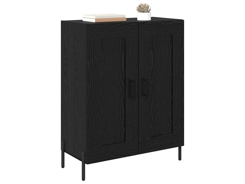  Buffet - bahut - meuble de rangement chêne noir 69,5 x 34 x 90 cm bois d'ingénierie et fer  - Conforama C
