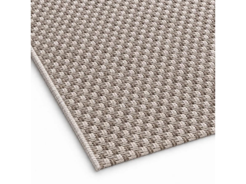 The white stone tapis extérieur à carreaux 200x290 cm gris | pour intérieur et extérieur, résistant aux uv et à l'eau, lavable | tapis en polypropylène tissé à plat effet sisal  - Conforama B