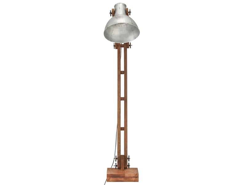  Lampadaire argenté bois de manguier massif e27  - Conforama C