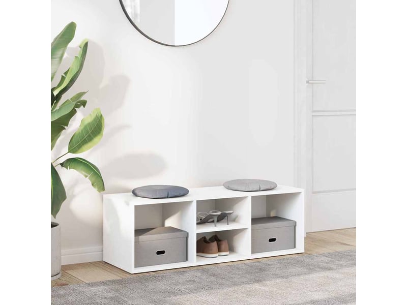  Banc à chaussures, meuble à chaussures blanc 102x35x35 cm aggloméré  - Conforama B