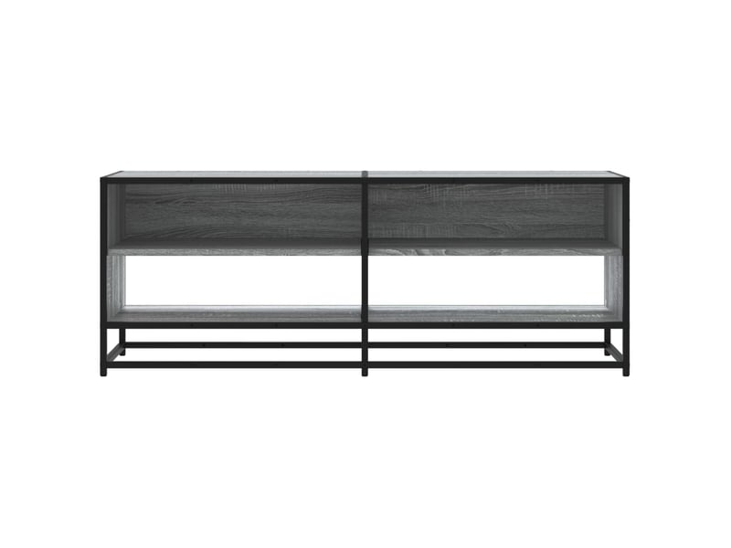  Meuble tv - banc tv - meuble de rangement sonoma gris 120,5x40x46 cm bois d'ingénierie et métal  - Conforama D