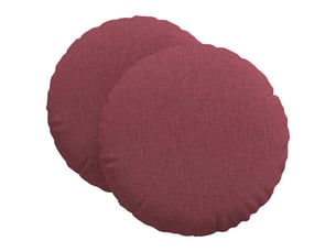 Lot de 2 coussins de siège, coussins décoratifs tissu bordeaux ø80 x 29 cm cf59781