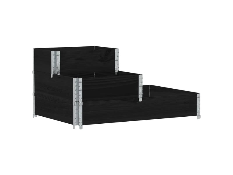  Jardinière - lit surélevé à 3 niveaux noir 120x80 cm bois de pin massif  - Conforama A