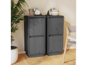 Buffets 2 pcs - bahut - meuble de rangement gris 31,5x34x75 cm bois massif de pin