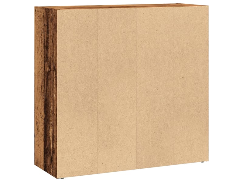 Bibliothèque, meuble de rangement salon vieux bois 80x30x77 cm bois d'ingénierie  - Conforama E