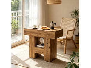 Table basse rectangulaire coloris marron HOMVRA - 30 cmx80 cm