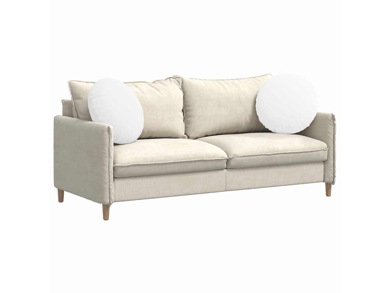  Lot de 2 coussins de siège, coussins décoratifs tissu blanc ø50 x 19 cm cf59764  - Conforama C