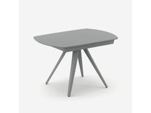 Table de salle à manger extensible en verre et métal 120180x90 float - gris