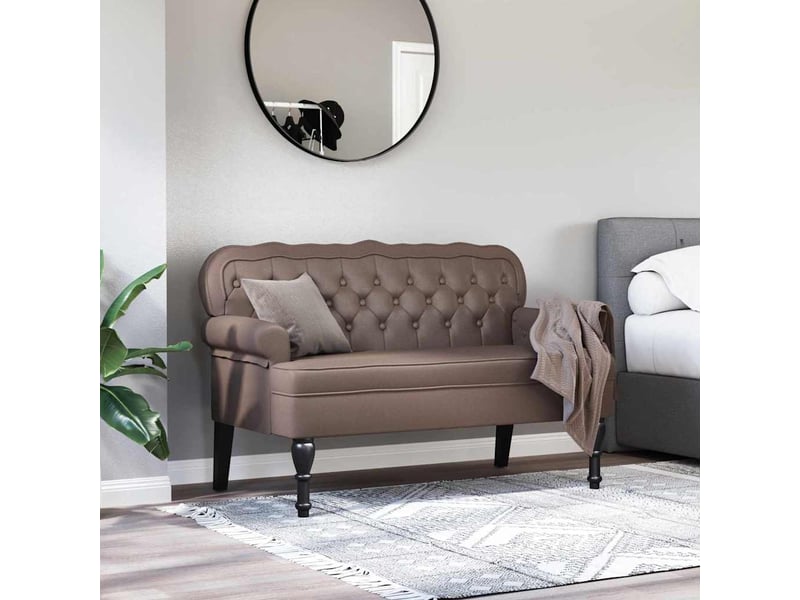 Banc chesterfield, canapé 2 places marron 119,5x64,5x75 cm cuir synthétique  - Conforama C
