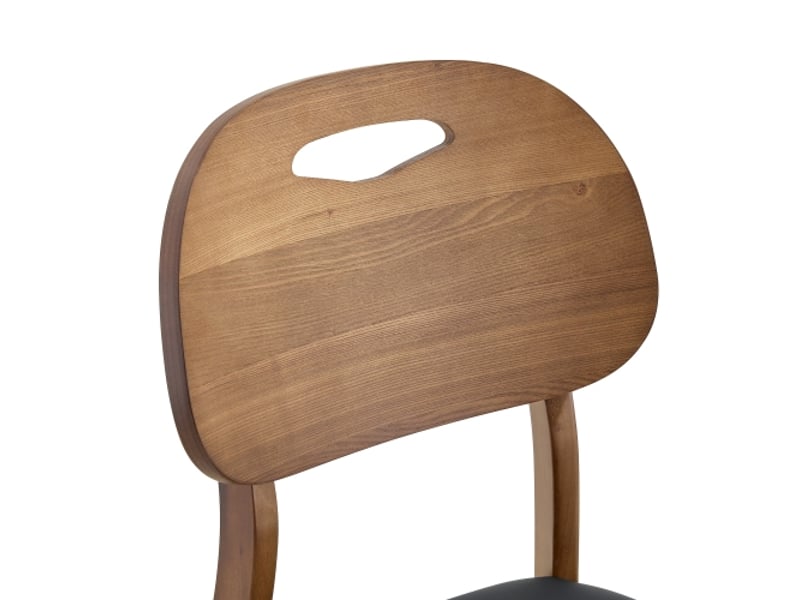 Lot de 2 chaises en bois rembourrées, dossier ovale et poignée – idéal salle à manger, cuisine ou salon – sans table  - Conforama D