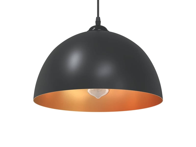  Lampes suspendues 2 pcs hauteur réglable e27 noir ø 30 cm métal  - Conforama B