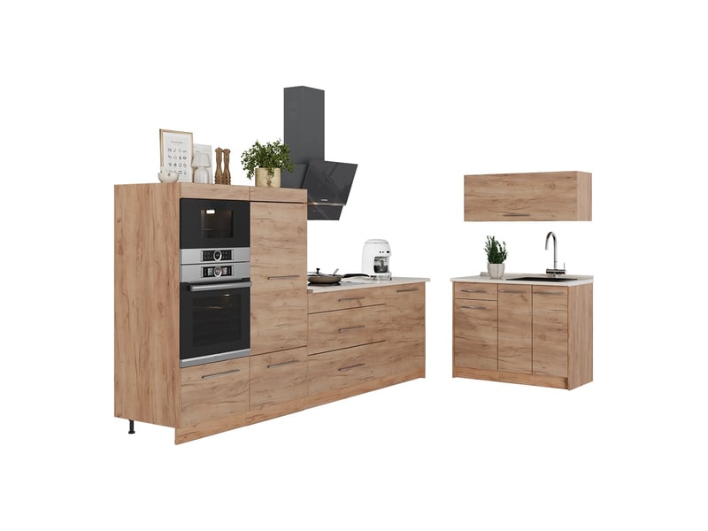  Vicco cuisine, chêne de force doréchêne de force doré, 380cm sans pt  - Conforama E