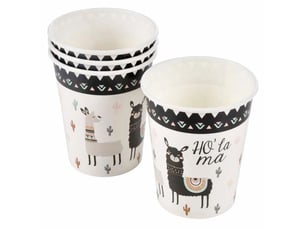 Lot de 6 gobelets en carton motif lama