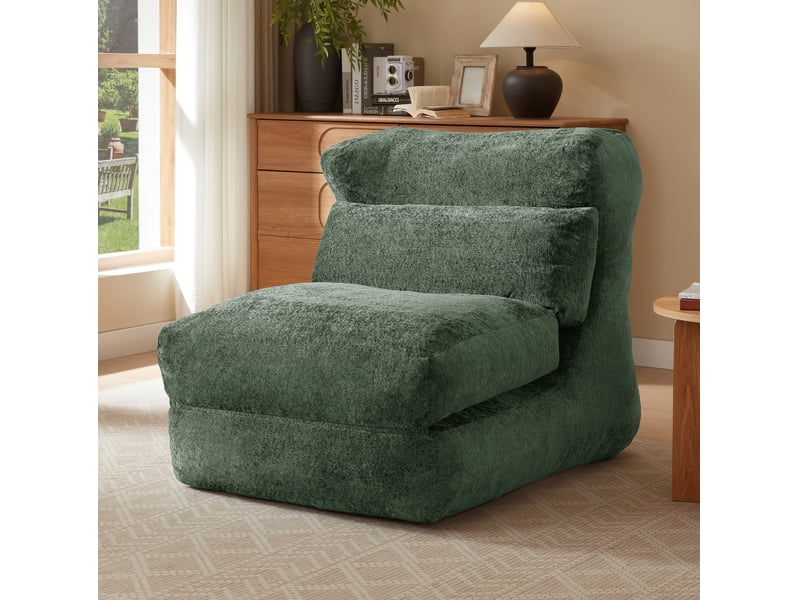  Fauteuil convertible modenvie 1 place vert en mousse 90 x 118 x 86 cm  - Conforama D