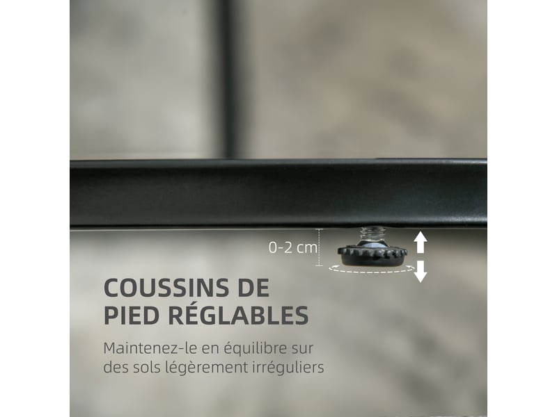  Lot de 2 tables basses tables d'appoint gigognes en acier et plateau mdf aspect marbre - noir - table ronde et ovale  - Conforama R