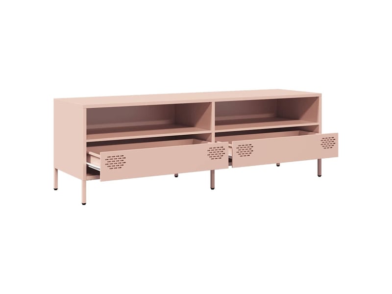  Meuble tv - banc tv - meuble de rangement rose 135x39x43,5 cm acier laminé à froid  - Conforama E