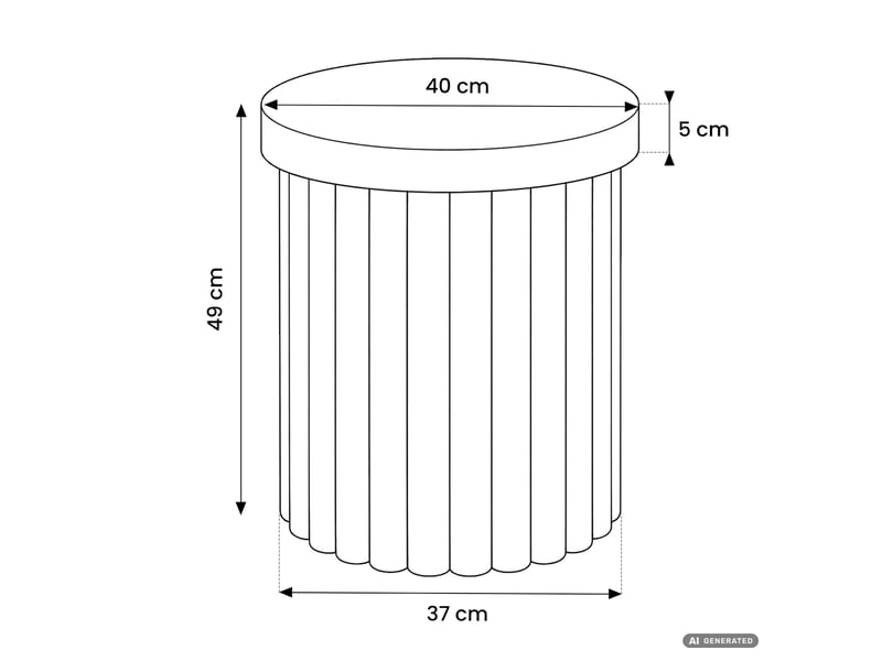  Table basse tino coloris bois naturel 40 cm ronde à piètement cannelé 40x40x49 cm TINO - Conforama C