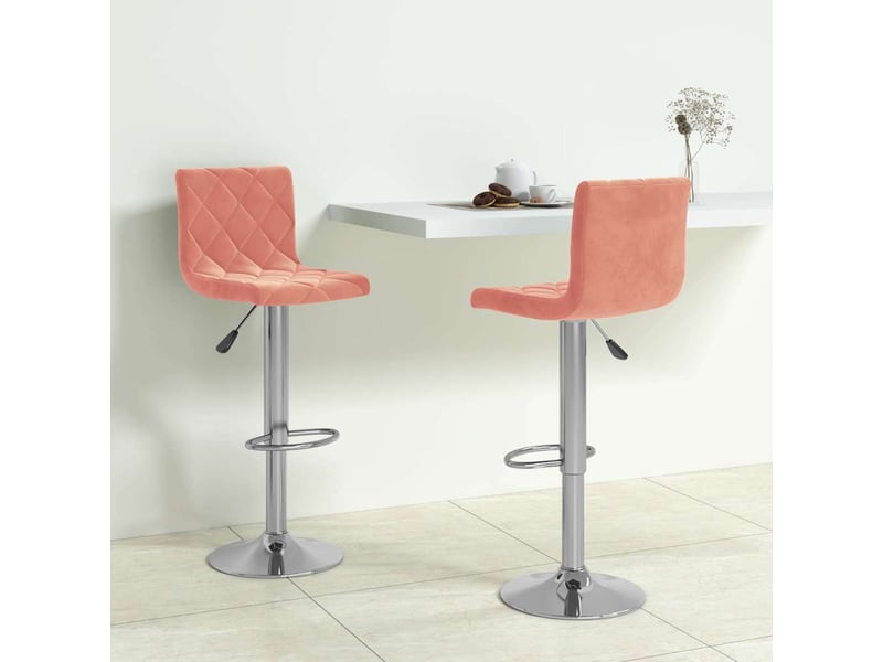  Lot de 2 tabouret de bar, chaise de bar rose velours shl39497  - Conforama B