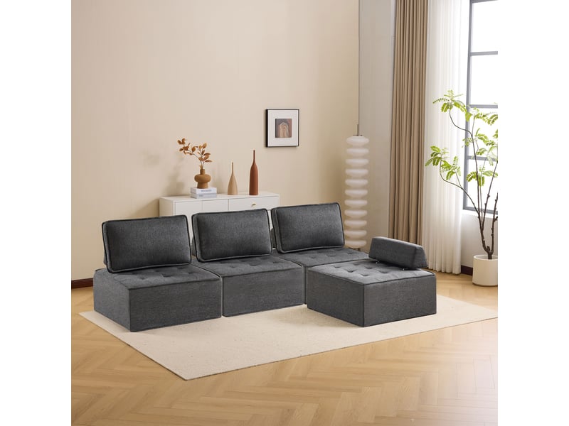 Canapé individuel compact avec pouf - fauteuil, idéal salon, chambre d’amis ou enfant - Conforama D