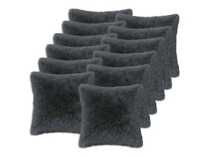Lot de 2 coussins avec oreiller, coussins décoratifs heerlen anthracite fleece pv cf50387
