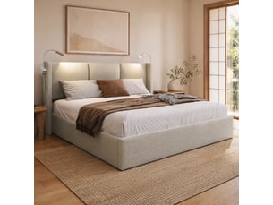 Lit coffre 140x200 cm CRAVDOM   coloris beige