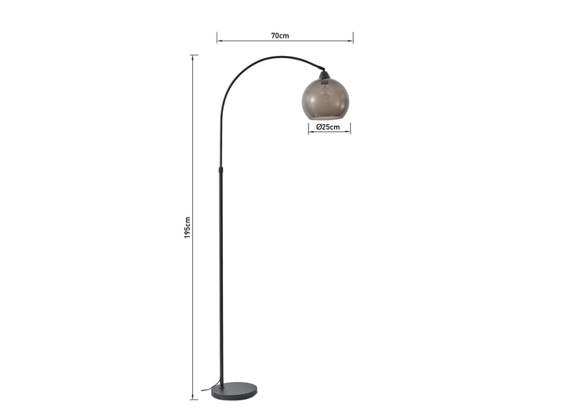 Lampadaire Métal 195 cm noir GIANNIS - Conforama I