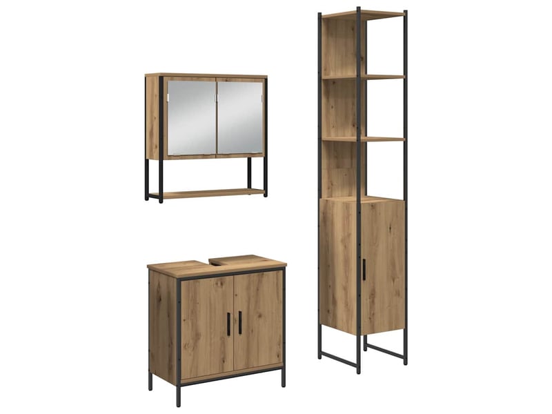 Ensemble de mobilier de salle de bain 3 pièces marron cf64480 - Conforama A