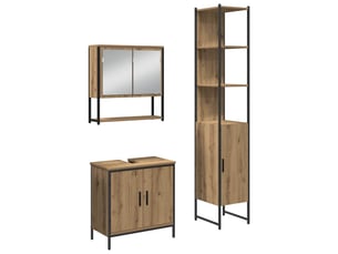 Ensemble de mobilier de salle de bain 3 pièces marron cf64480