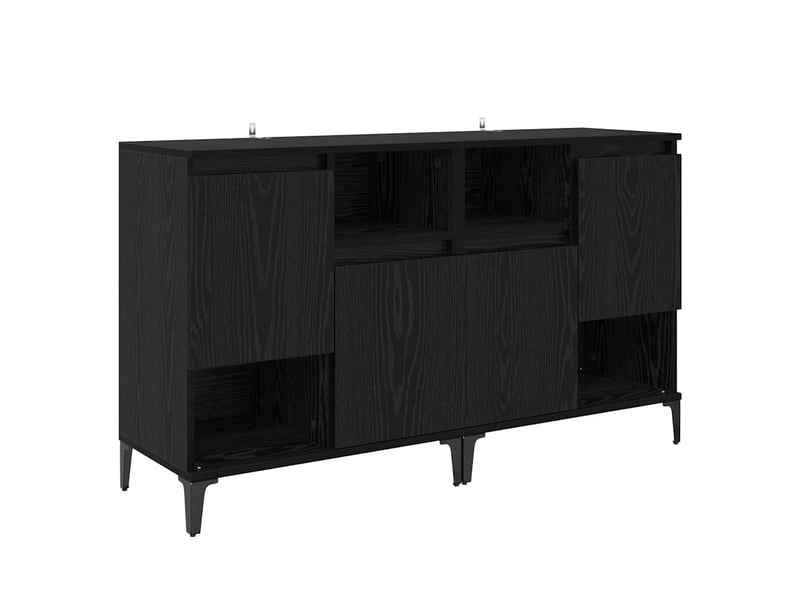  Buffet - bahut - meuble de rangements 2 pc chêne noir 60 x 35 x 70 cm bois d'ingénierie  - Conforama E
