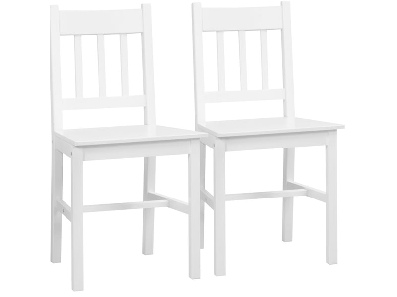  Lot de 2 chaises de salle à manger en bois blanc 41 x 46,5 x 85,5 cm  - Conforama A