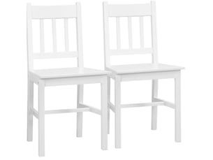 Lot de 2 chaises de salle à manger en bois blanc 41 x 46,5 x 85,5 cm