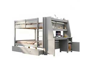 Lit superposé 140x200 cm <strong>DZMDIP</strong> <strong></strong> coloris gris