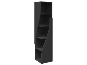 Meuble d'angle, meuble de rangement salon 32x32x140cm bois d'ingénierie noir
